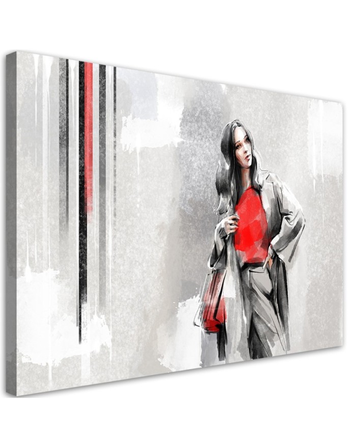 Canvas print A woman in a coat