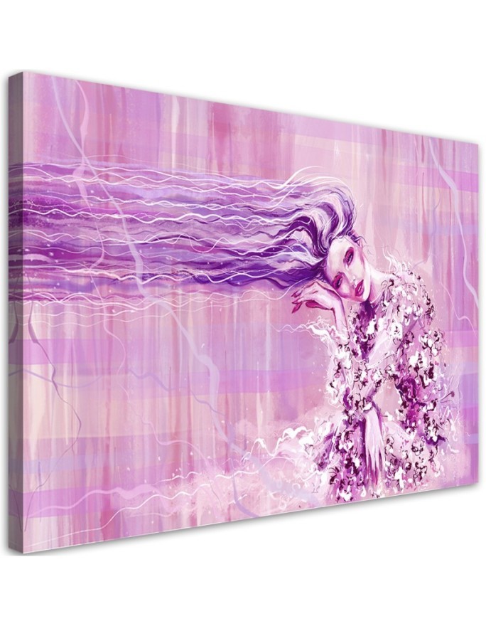 Pictures on Canvas glamour Woman on pink background | FEEBY