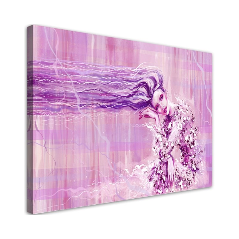 Pictures on Canvas glamour Woman on pink background | FEEBY