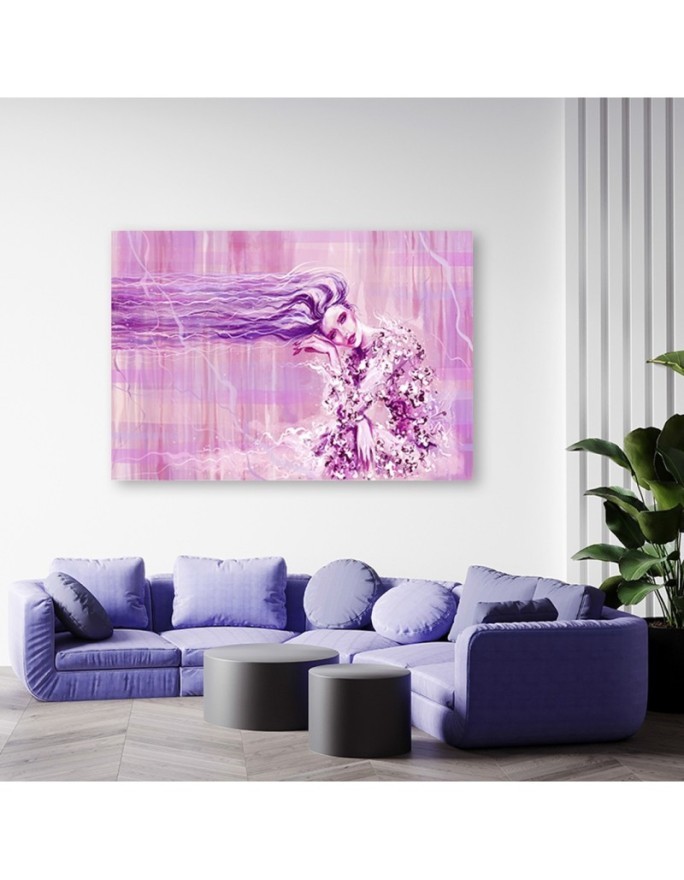 Pictures on Canvas glamour Woman on pink background | FEEBY