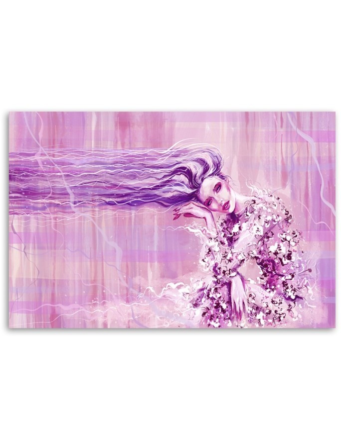 Pictures on Canvas glamour Woman on pink background | FEEBY