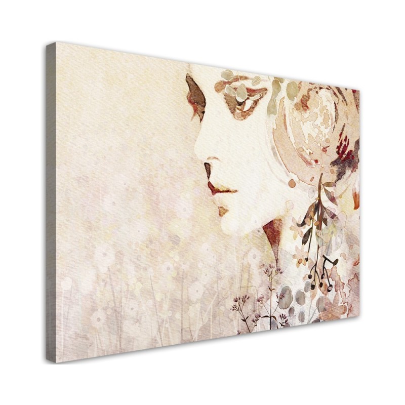 Bedroom painting modern - Woman's face abstract | FEEBY