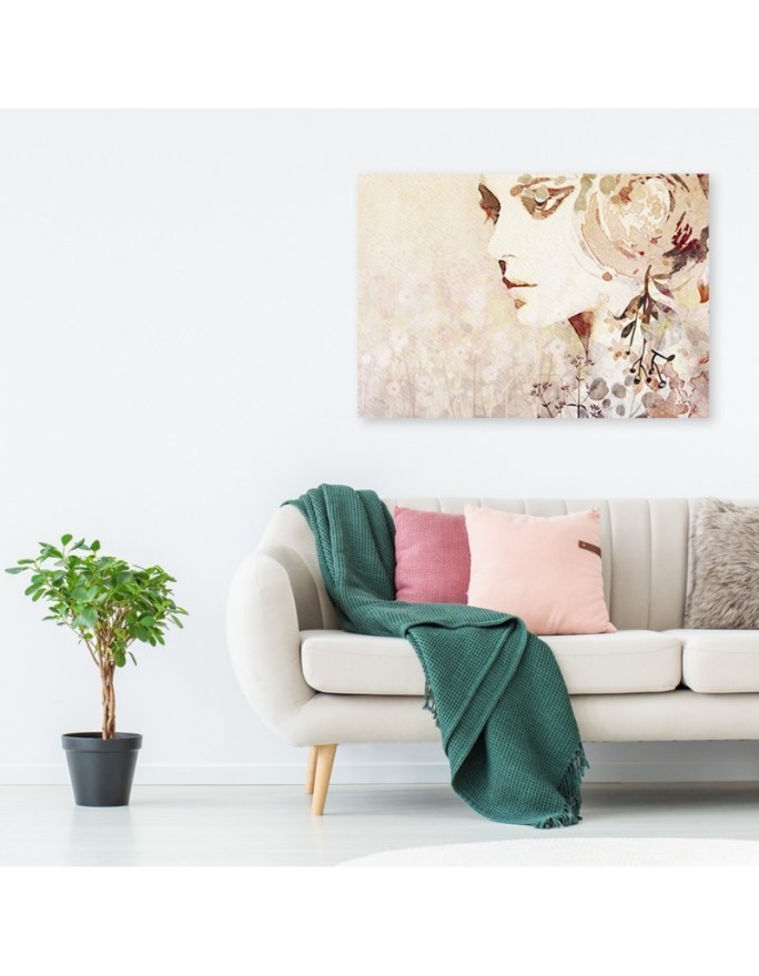 Bedroom painting modern - Woman's face abstract | FEEBY