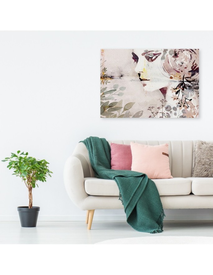 Canvas prints for bedroom - Abstract face of a woman with flowers | FEEBY