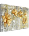 Canvas prints for modern living room - Golden flowers and butterflies | FEEBY