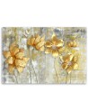 Canvas prints for modern living room - Golden flowers and butterflies | FEEBY