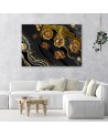 Stylish Canvas paintings for living room - Golden faces abstract | FEEBY