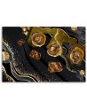 Stylish Canvas paintings for living room - Golden faces abstract | FEEBY