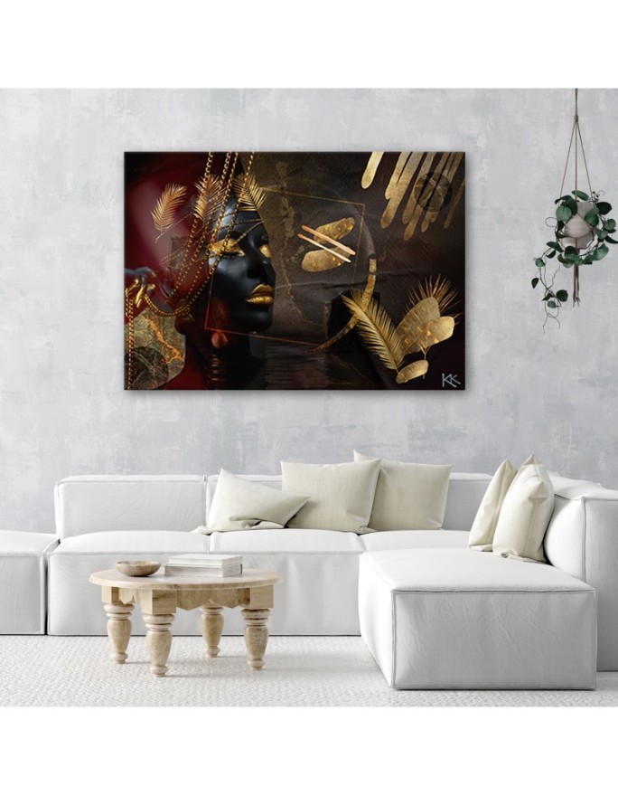 Canvas prints - African woman Gold abstract | FEEBY