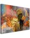 Canvas prints for living room - African woman and black cat | FEEBY