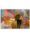 Canvas prints for living room - African woman and black cat | FEEBY