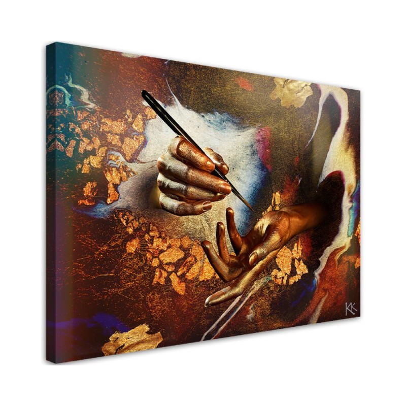 Designer Canvas paintings for living room - Hands of gold | FEEBY