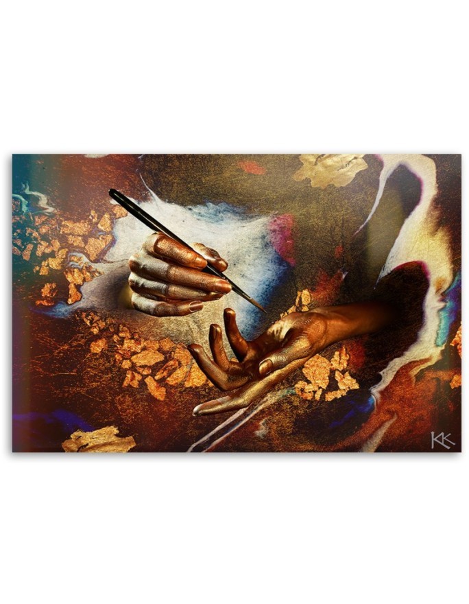Designer Canvas paintings for living room - Hands of gold | FEEBY