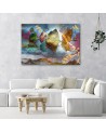 Elegant Canvas paintings for living room - Coloured leaves abstract | FEEBY