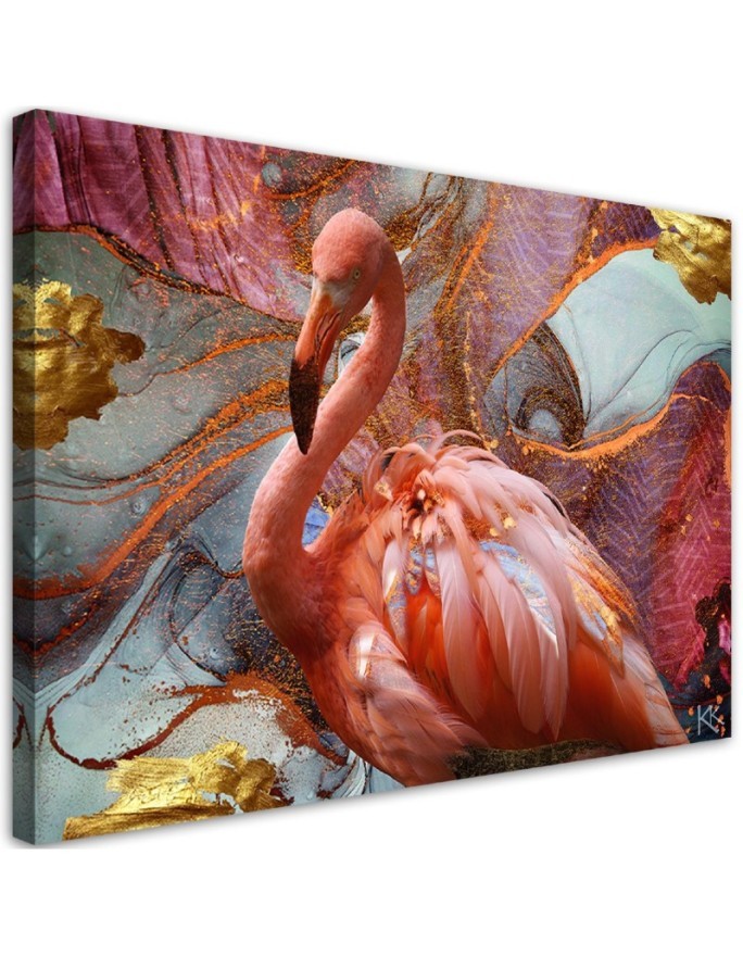 Canvas painting - Pink flamingo abstract | FEEBY