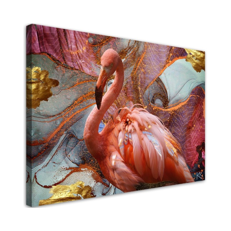 Canvas painting - Pink flamingo abstract | FEEBY