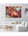 Canvas painting - Pink flamingo abstract | FEEBY