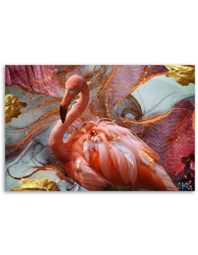 Canvas painting - Pink flamingo abstract | FEEBY