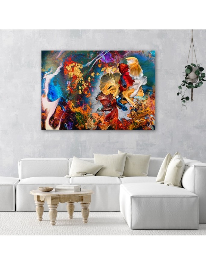 Modern Canvas prints - Colourful fish abstract | FEEBY