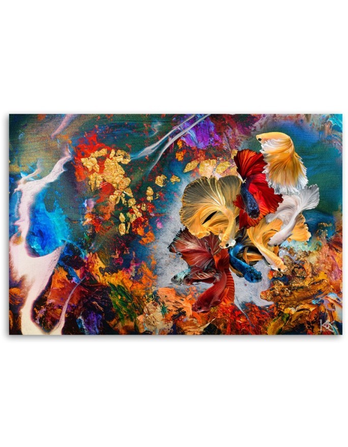 Modern Canvas prints - Colourful fish abstract | FEEBY
