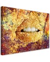 Bedroom Canvas prints - Abstract gold lips | FEEBY