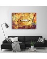 Bedroom Canvas prints - Abstract gold lips | FEEBY