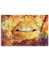 Bedroom Canvas prints - Abstract gold lips | FEEBY