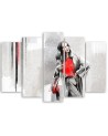 Modern five-part painting - Woman with coat | FEEBY