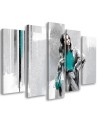 Modern five-piece painting - Woman in a coat | FEEBY