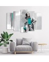 Modern five-piece painting - Woman in a coat | FEEBY