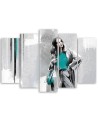 Modern five-piece painting - Woman in a coat | FEEBY