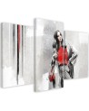 Canvas print for living room triptych - Woman in a coat | FEEBY