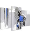 Canvas print for living room triptych - Woman in a coat | FEEBY