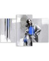 Canvas print for living room triptych - Woman in a coat | FEEBY