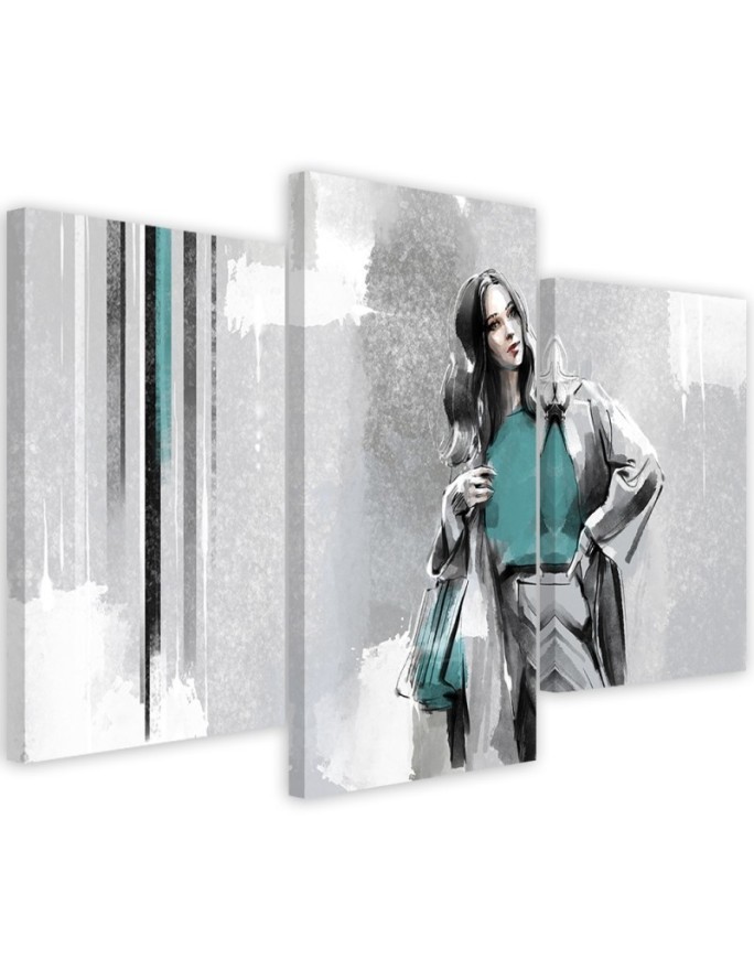 Picture for the living room triptych - Woman in a coat | FEEBY