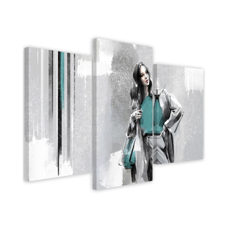 Picture for the living room triptych - Woman in a coat | FEEBY