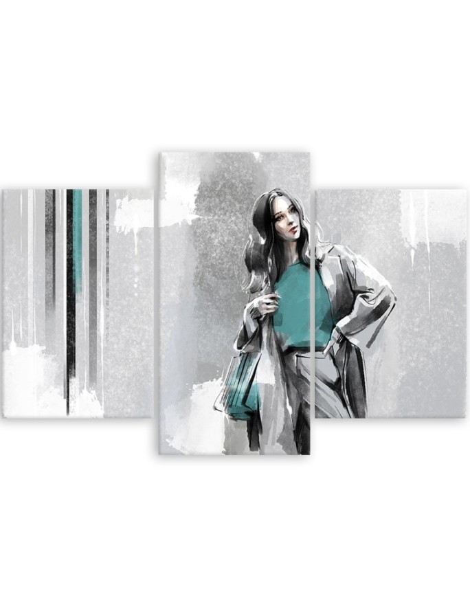 Picture for the living room triptych - Woman in a coat | FEEBY
