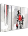 Triptych canvas painting - Woman in a coat | FEEBY