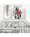Triptych canvas painting - Woman in a coat | FEEBY