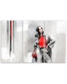 Triptych canvas painting - Woman in a coat | FEEBY