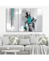 Triptych canvas painting - Woman in a coat | FEEBY