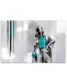 Triptych canvas painting - Woman in a coat | FEEBY