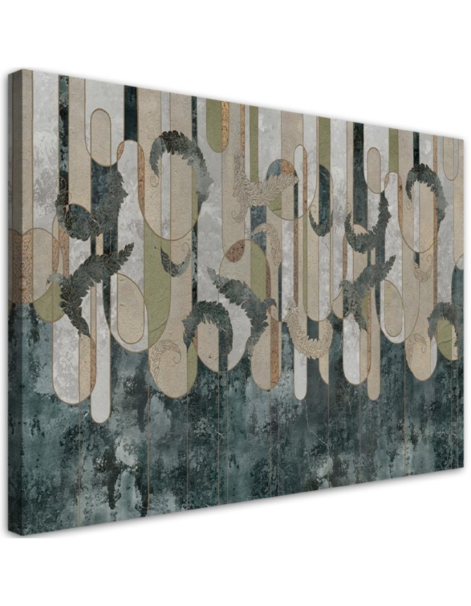 Canvas prints for modern living room - Plant abstraction in earth colours | FEEBY