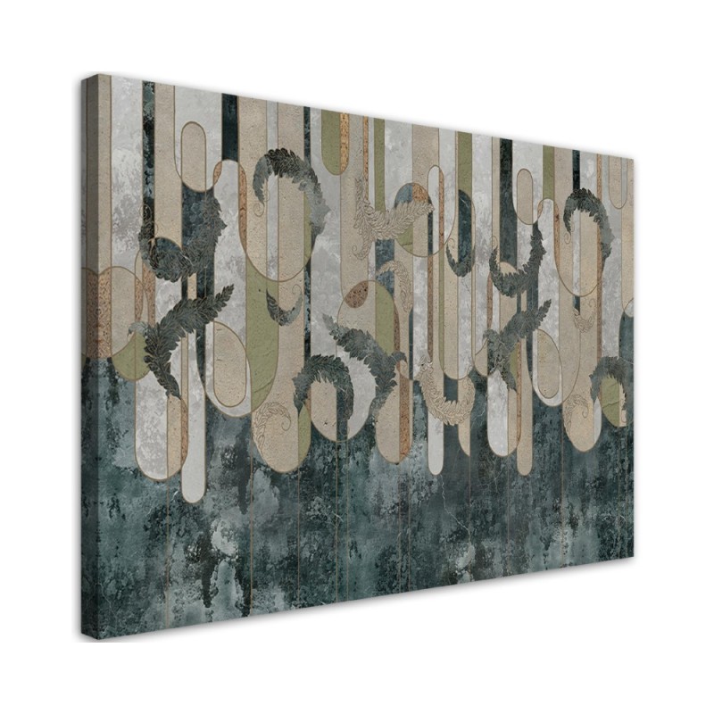Canvas prints for modern living room - Plant abstraction in earth colours | FEEBY