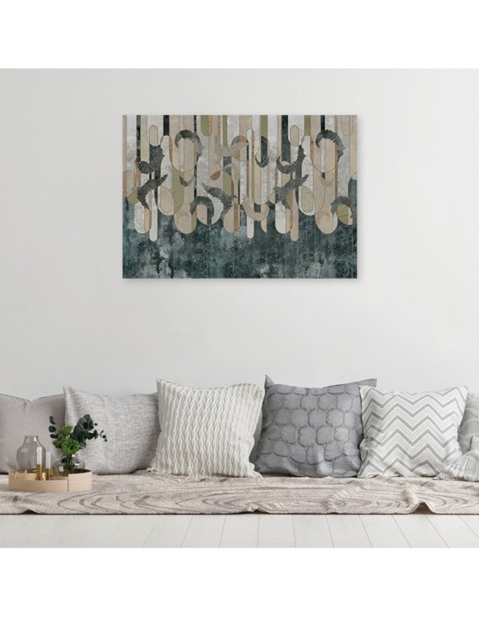 Canvas prints for modern living room - Plant abstraction in earth colours | FEEBY