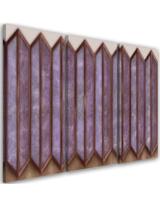 Canvas print triptych - Coloured windows 3D abstraction | FEEBY