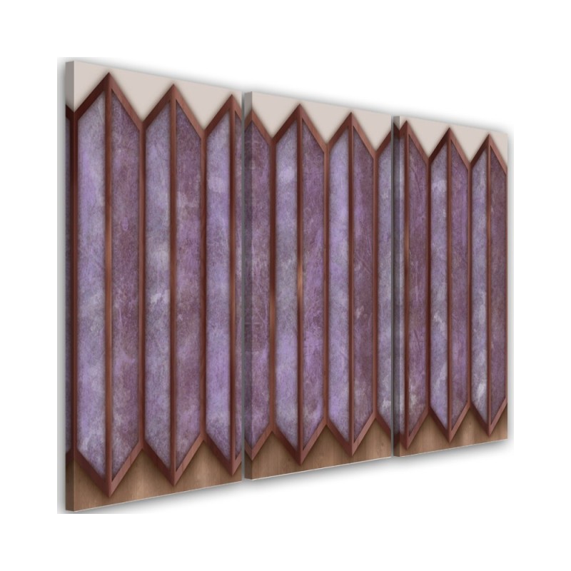 Canvas print triptych - Coloured windows 3D abstraction | FEEBY