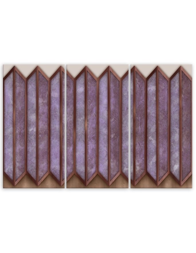Canvas print triptych - Coloured windows 3D abstraction | FEEBY