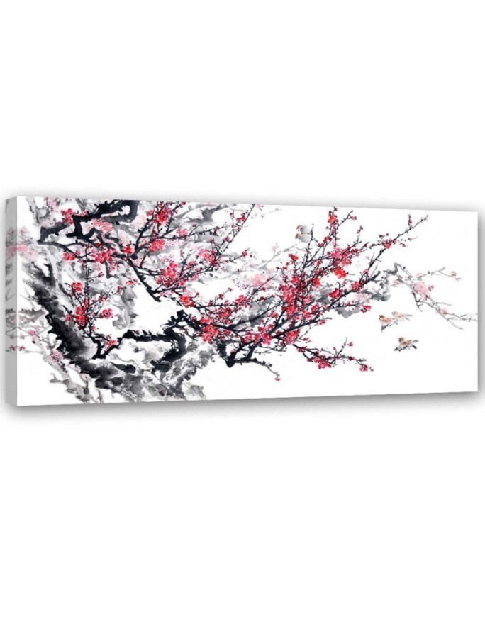 Canvas prints for living room print - Japanese cherry blossoms | FEEBY
