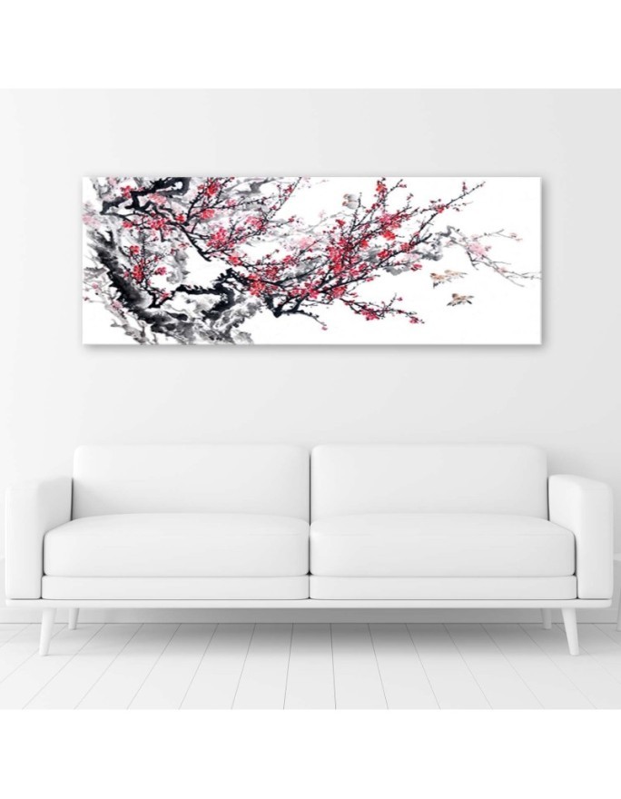 Canvas prints for living room print - Japanese cherry blossoms | FEEBY